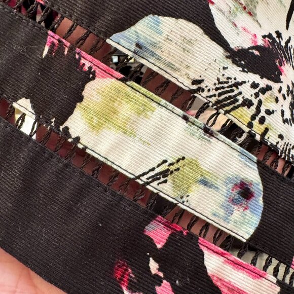 / White House Black Market WHBM Sleeveless Faille Floral Shadow Stripe Dress 10 - Picture 4 of 10